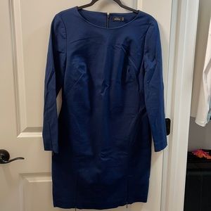 NEW! Structured long sleeve navy dress with stitched details